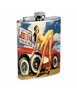 Texas Pin Up Girls D 1 Flask 8oz Stainless Steel Hip Drinking Whiskey - £11.03 GBP