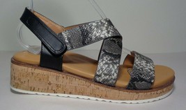 Kensie Size 7 M PALERMO Black Snake Heeled Sandals New Women&#39;s Shoes - £76.75 GBP