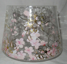 Yankee Candle Crackle Jar Shade J/S Spring Cherry Blossoms Pinks Gold Painted - $42.97