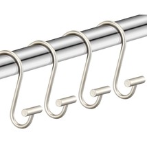 Nickel Shower Curtain Hooks, Rust Proof Shower Curtain Rings For Bathroom, Silve - £11.84 GBP