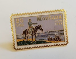 Montana 1889 USPS Postage Stamp Pin VTG 1989 Lapel Hat Vest Pin Collectible - £15.15 GBP