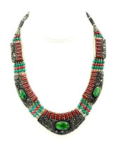 Vintage Nepal Tibetan Necklace Turquoise Tibetan Ethnic Coral Handmade US SELLER - £28.13 GBP