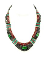 Vintage Nepal Tibetan Necklace Turquoise Tibetan Ethnic Coral Handmade U... - £27.37 GBP