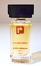 EAU METAL RABANNE ✿ VTG Mini Eau de Toilette Miniature Perfume (4ml. = 0.13 oz.) - £11.96 GBP