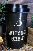 Witches Brew Crescent Moon Stars Reusable Bamboo Travel Mug Cup W/ Lid &amp; Sleeve - £15.72 GBP