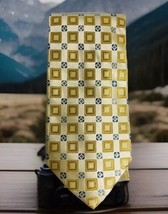 PRONTO UOMO  Men’s Necktie Yellow And Blue Geometric Pattern 3.5”W  59”L - £7.51 GBP