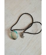 Vintage Resin Swirl Pendant Necklace Costume Jewelry Handmade B64 - $19.99