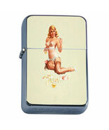 Windproof Refillable Fliptop Oil Lighter Classic Vintage Model Pin Up Gi... - $14.80