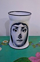 Designer made tin unique pen / brush holder / vase. Handmade. Signed - £23.66 GBP