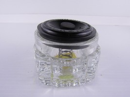 Vintage 2.5&quot; Circle Bakelite Glass Inkwell Lewis Ball Bearing Co. Callig... - $16.46