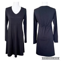 Eastern Mountain Sports Long Sleeve V Neck A Line Dress EMS Black Size Medium - £15.08 GBP