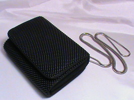 WHITING DAVIS black bubble mesh evening party bag clutch purse organizer... - £75.93 GBP