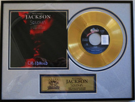 Michael Jackson &quot;Scream&quot; Framed 45 Gold Record Limited Edition - £310.71 GBP