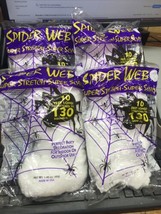 (4) Spooky Halloween Stretch Spider Web ~ NEW - £10.34 GBP
