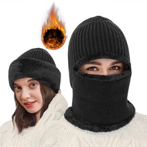 Warm Knit  Hats for Women Winter Full Face Balaclava  Neck Warmer Crochet Ear Pr - £30.83 GBP