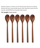Wooden Spoons, 6 Pieces Wood Soup Spoons for Eating Mixing Stirring Cooking - $460.70 MXN