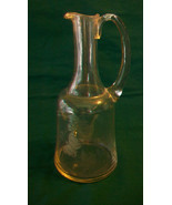 VINTAGE CLEAR GLASS PITCHER DECANTER WITH ETCHED BUTTERFLY &amp; LEAVES - £63.21 GBP