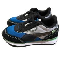 Puma Future Rider City Attack Black Blue Sneakers Toddler 8 374774-02 At... - £18.34 GBP