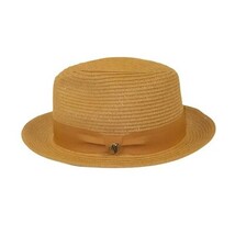 Men's Bently Semi Crushable Fedora Briad Straw Hat Leonardo LE238 Cognac Brown image 5
