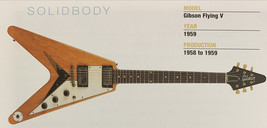 1959 Gibson Flying V Solid Body Guitar Fridge Magnet 5.25&quot;x2.75&quot; NEW - £3.07 GBP
