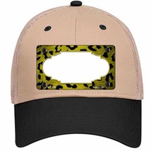 Yellow Black Cheetah Scallop Oil Rubbed Novelty Khaki Mesh License Plate Hat - £23.31 GBP