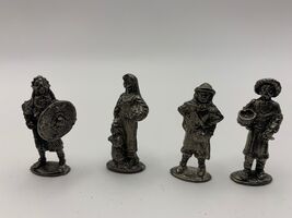 Vintage Lot of 4 Middle Age Village Pewter Figurines Collectibles - $9.90