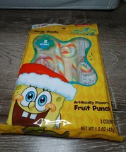 Spongebob Squarepants Curly Candy Canes- 3 Ct Pack- Fruit Punch - £14.69 GBP