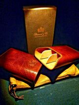 Brizard and Co Brown Antique Saddle Leather cigar case and cutter image 7