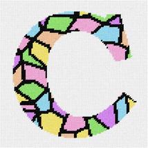 Pepita Needlepoint Canvas: Letter C Stained Glass Pastel, 8&quot; x 8&quot; - £39.50 GBP+
