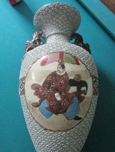 Japanese Warrior Moriage Vase Tassel Handles 16&quot; - £136.28 GBP