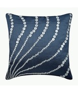 Mother Of Pearls 16&quot;x16&quot; Art Silk Slate Blue Pillows Cover, Blue Moon - £20.62 GBP+