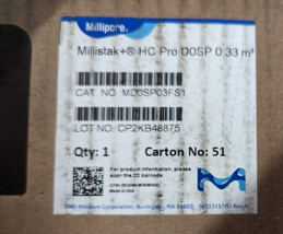 Millipore Millistak+® HC Pro Pod Depth Filter MD0SP03FS1, 0.33 m 2 surfa... - $288.75