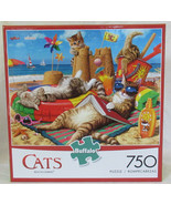 Buffalo Games 750 Piece Puzzle CATS BEACHCOMBERS Cat Family on the Beach - £28.58 GBP