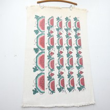 Vintage Woven Watermelon Accent Throw Rug Cream Green Red Rectangle 23×36&quot; - £19.87 GBP