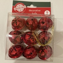 9 Pack Jingle Bells Large Christmas Red 1 3/8&quot; Decoration Crafts - £2.60 GBP