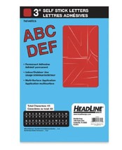 HeadLine Sign Self Stick Vinyl Letters, Red, 3&quot;, Helvetica, 63 Count, Pe... - £10.19 GBP