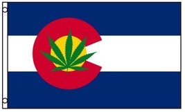Colorado State with Marijuana Pot Leaf Weed Flag Polyester 3 x 5 Foot New 3x5 - £13.01 GBP