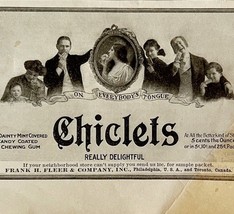 1906 Chiclets Chewing Gum Advertisement Candy Ephemera 5.75 x 4&quot; - $27.56 CAD