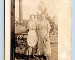 RPPC Agricoltura Scene Donna IN Anteriore Di Vapore Trattore 1910s Unp C... - $16.34