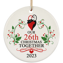 26th Wedding Anniversary 2023 Ornament Gift 26 Year Christmas Married Co... - $14.80
