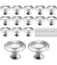 30 Pc. 1-1/8&quot; Silvery Cabinet Knobs Drawer Dresser Brushed Nickel with S... - £7.72 GBP