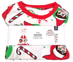Kids 2 Piece Elf on the Shelf Fleece Pajama Set Size 4/5 - £11.38 GBP