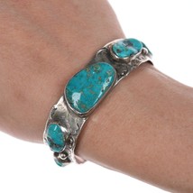 6 1/8&quot; Herbert Patero Navajo Silver an turquoise cuff bracelet - £193.28 GBP