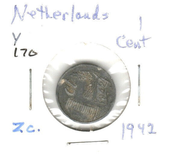 Netherlands 1 Cent, 1942, Zince, KM 170 - $1.00