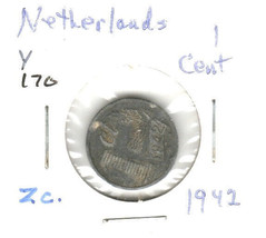 Netherlands 1 Cent, 1942, Zince, KM 170 - £0.79 GBP