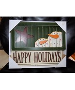 HAPPY HOLIDAYS SNOWMAN PLAQUE/SIGN NEW - £16.72 GBP