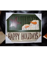 HAPPY HOLIDAYS SNOWMAN PLAQUE/SIGN NEW - £20.70 GBP