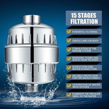 Shower Head Filter 15 Stage Chlorine Hard Water Softener Purifier Vitamin C - E - £9.07 GBP