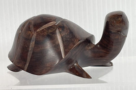 Wooden Tortoise Turtle Statue Hand Carved Sculpture Wood Decor Figurine Handmade - £9.45 GBP