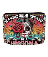 Makeup Bag with Floral &amp; Skull – &quot;In a World Full of Princesses, Be a Ch... - $11.83